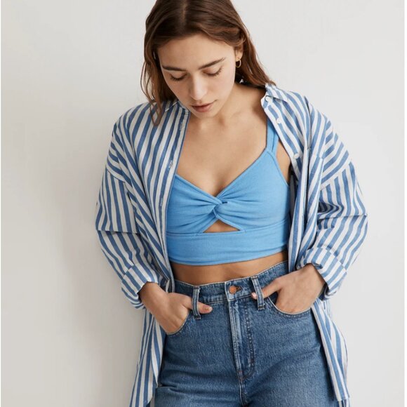 Madewell - Cutout Knot-Front Crop Tank Top - Size S - Picture 1 of 6